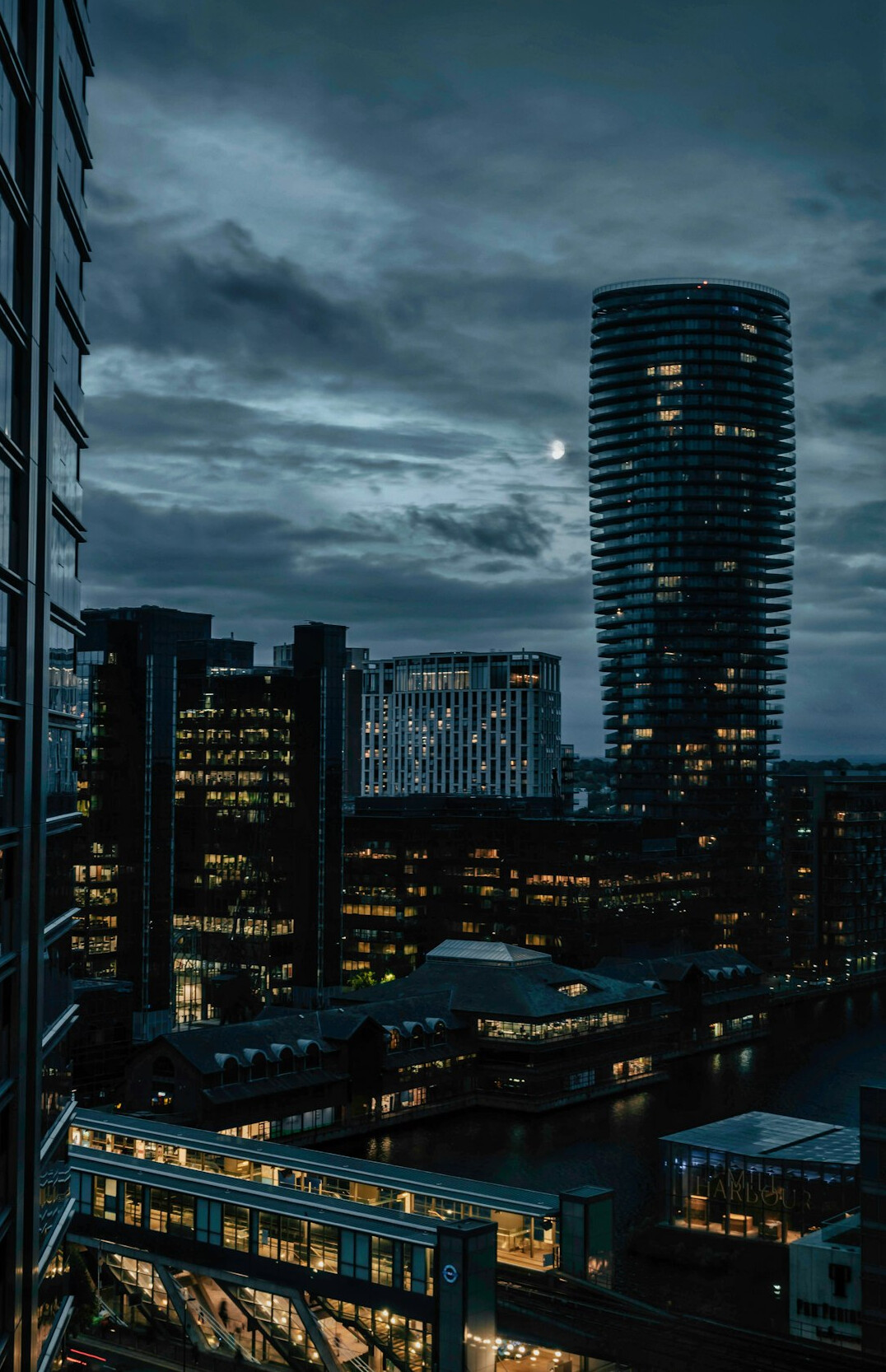 night city skyline from window